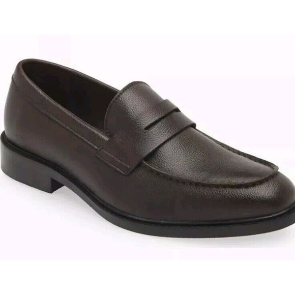 Abound Sz 12 Ortholite Eco Insole Brown Soft Faux Leather Comfort Penny Loafer - Picture 13 of 13